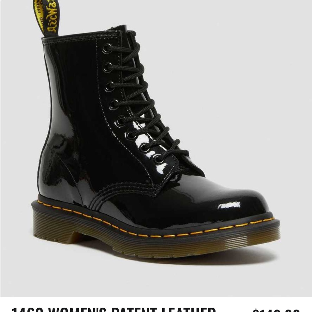 Doc Martin Patent Leather Lace up Combat Boots